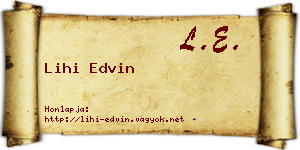 Lihi Edvin névjegykártya